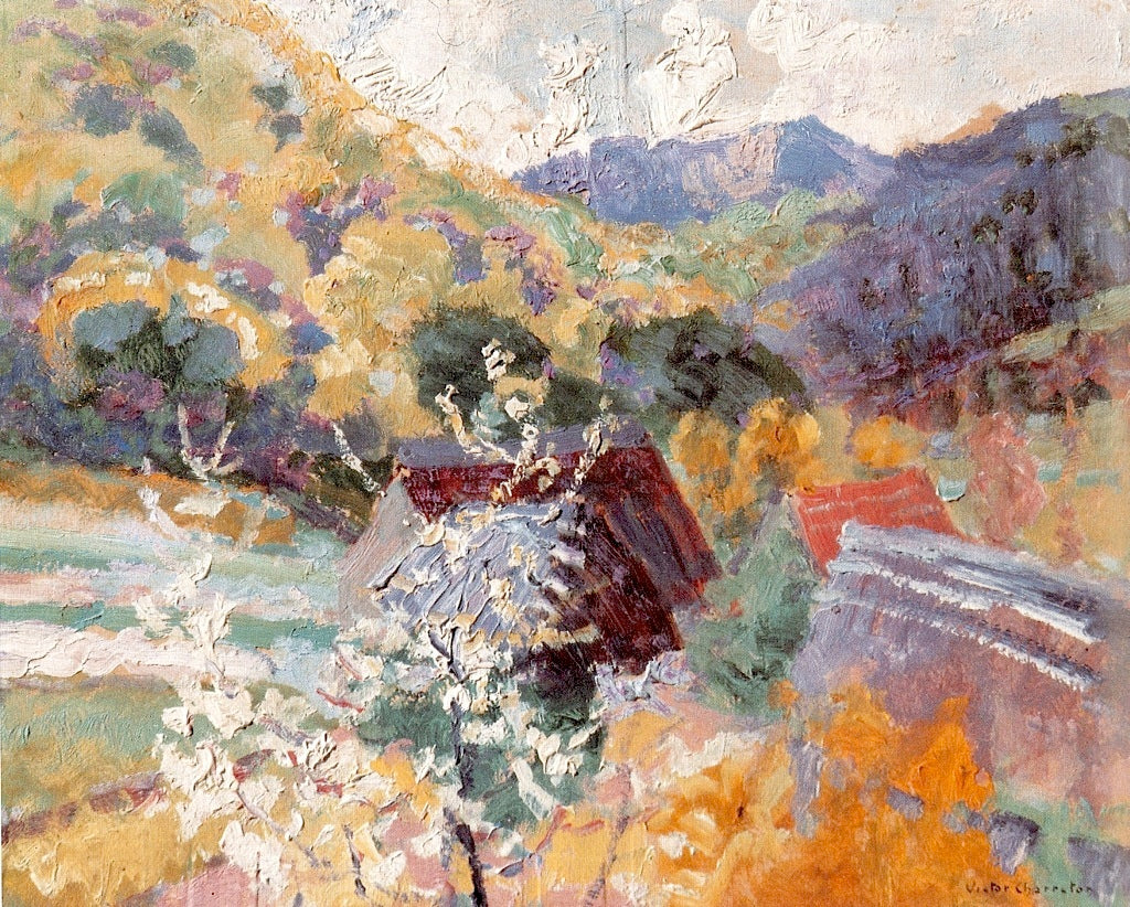 Vallon au printemps, vintage artwork by Victor Charreton, 12x8" (A4) Poster