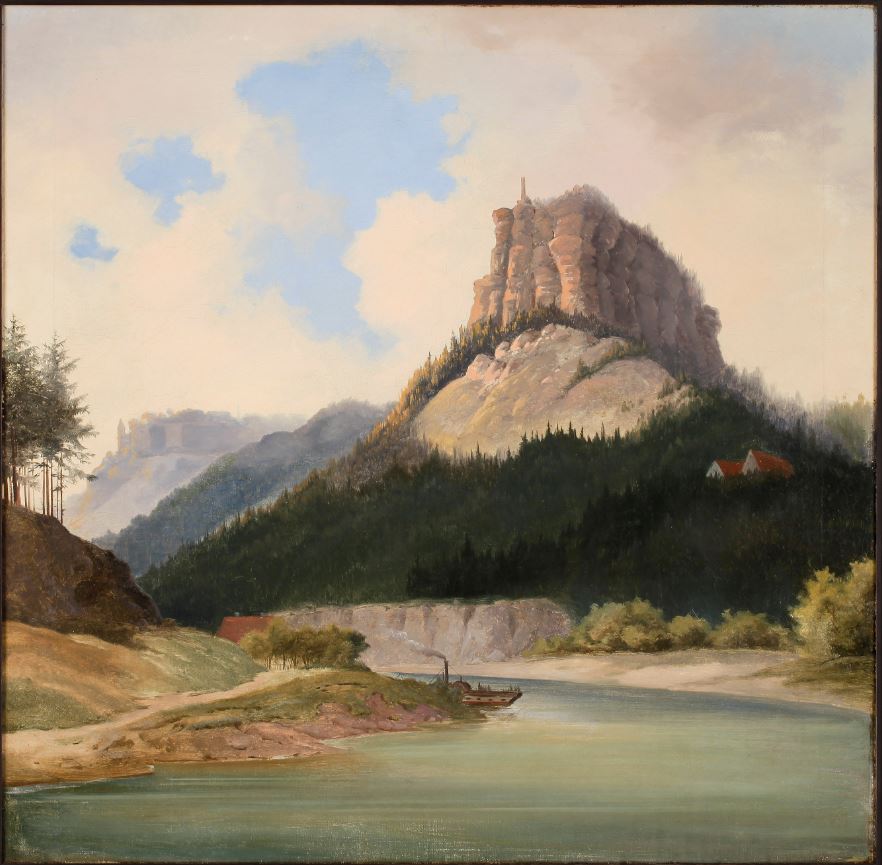 View from Donau, vintage artwork by Gustaf Wilhelm Palm, A3 (16x12") Poster Print