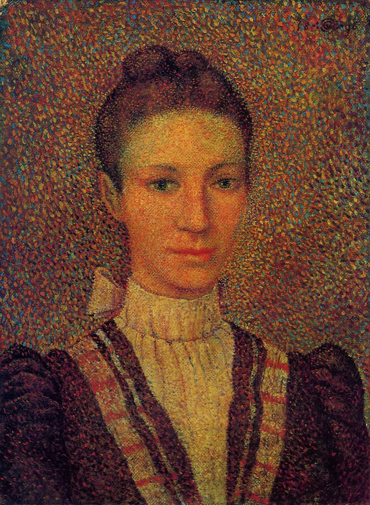 Bust of a Young Girl, vintage artwork by Georges Lemmen, 12x8" (A4) Poster