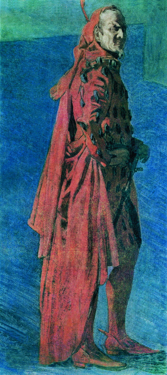 Fedor Chaliapin as Mephistopheles, vintage artwork by Alexander Golovin, 12x8" (A4) Poster