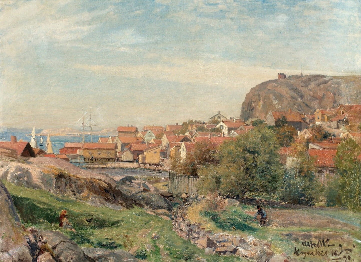 Lysekil, vintage artwork by Alfred Wahlberg, 12x8" (A4) Poster