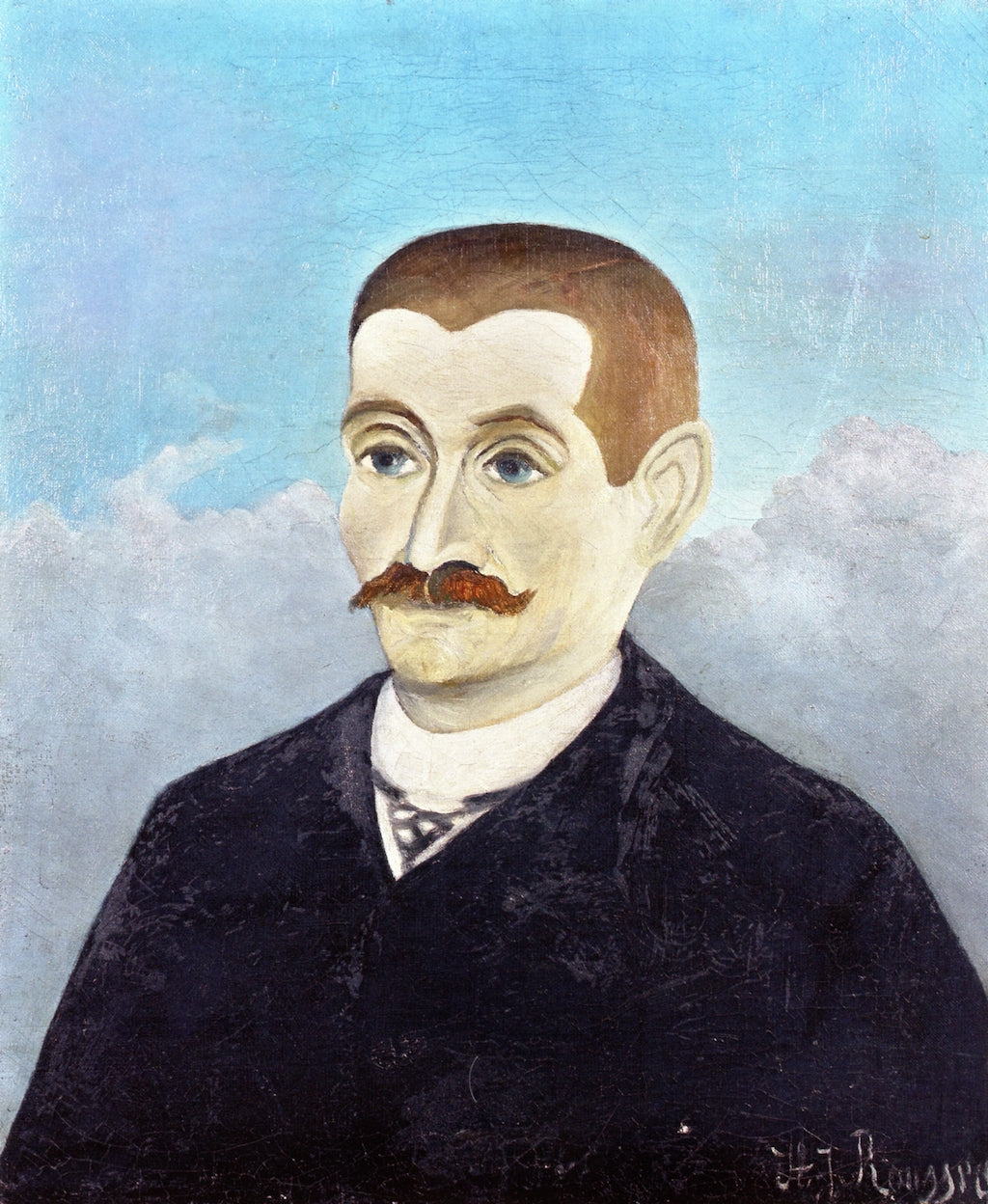 Portrait of a Red-Haired Man, vintage artwork by Henri Rousseau, 12x8" (A4) Poster