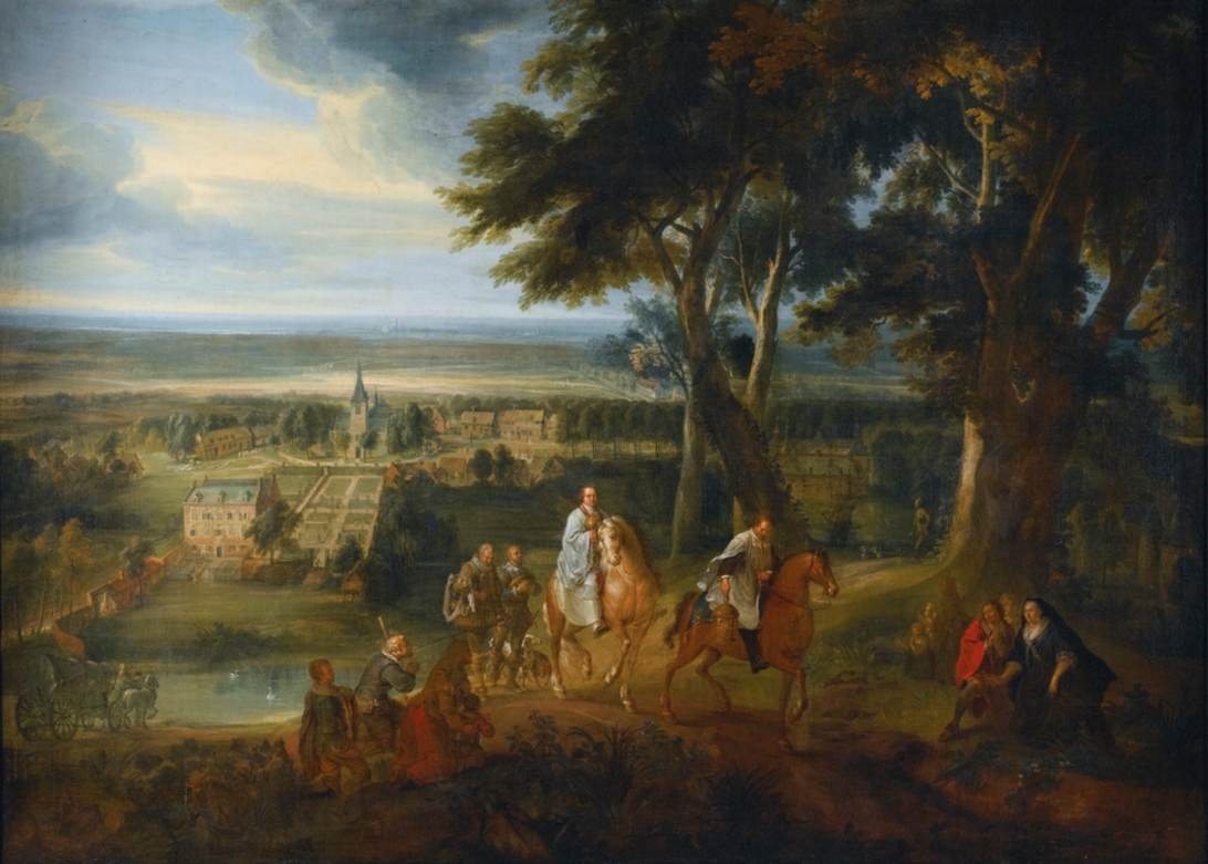 Rudolf von Habsburg Handing over his Horse to a Priest, vintage artwork by Jacques d'Arthois, 12x8" (A4) Poster