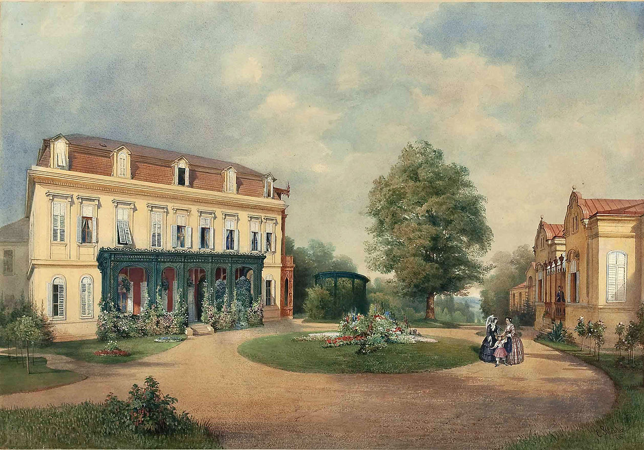 Country House of Albert Hardt in Hadersdorf near Vienna, vintage artwork by Emmanuel Stockler, A3 (16x12") Poster Print