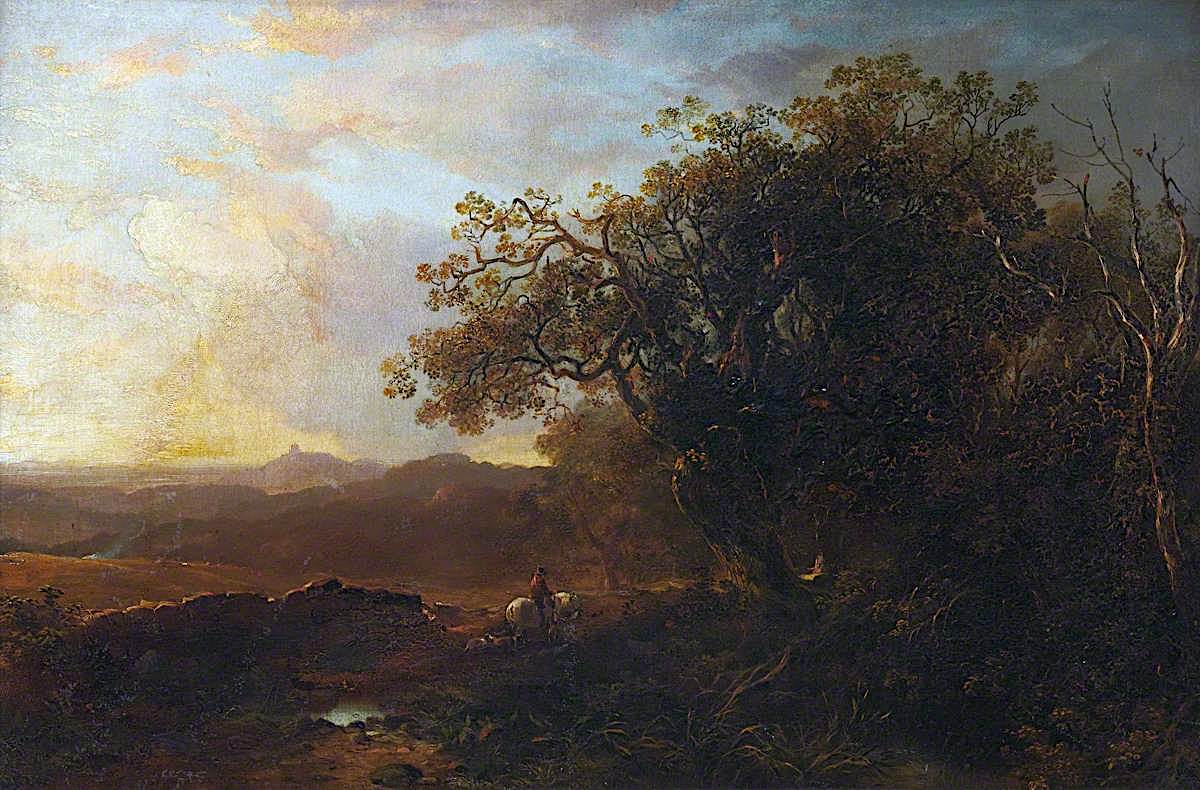 Landscape – Evening, vintage artwork by Horatio McCulloch, A3 (16x12") Poster Print