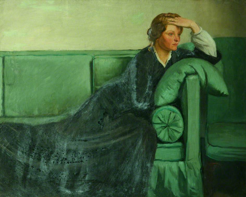 Portrait of Alice Rothenstein, the Artist's Wife, vintage artwork by Sir William Rothenstein, 12x8" (A4) Poster