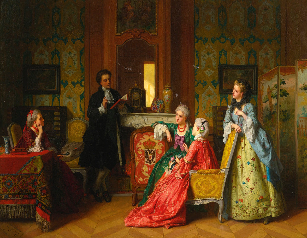 A Reading from Molière, vintage artwork by Jean Carolus, 12x8" (A4) Poster