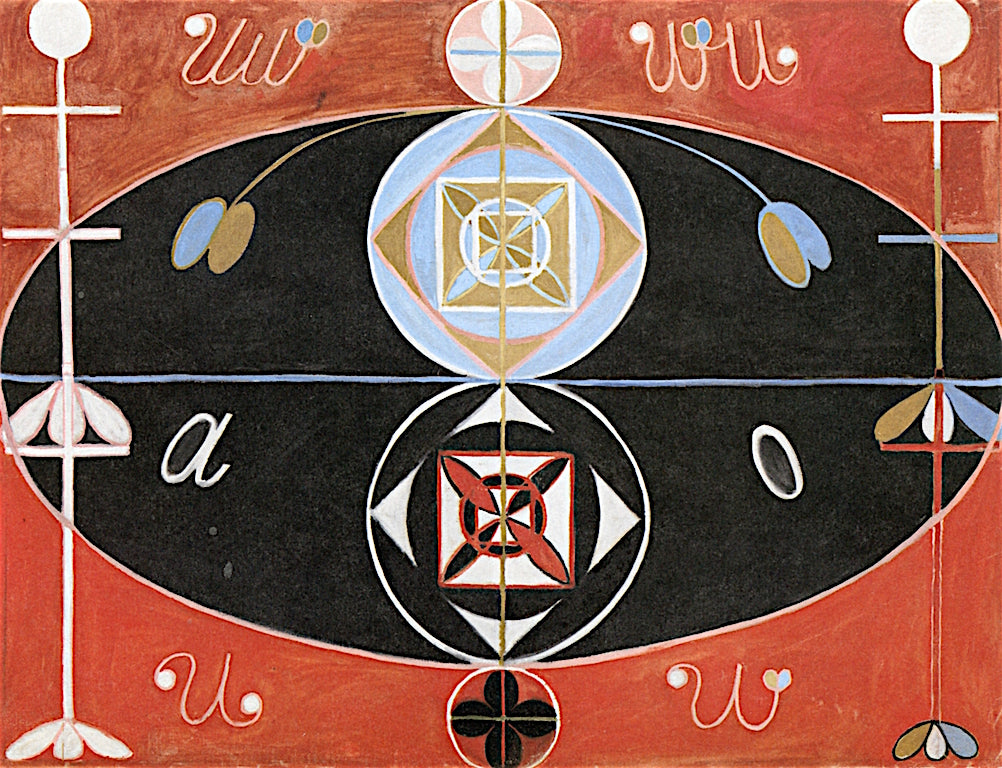 Evolution, No. 16, Group VI, vintage artwork by Hilma af Klint, 12x8" (A4) Poster