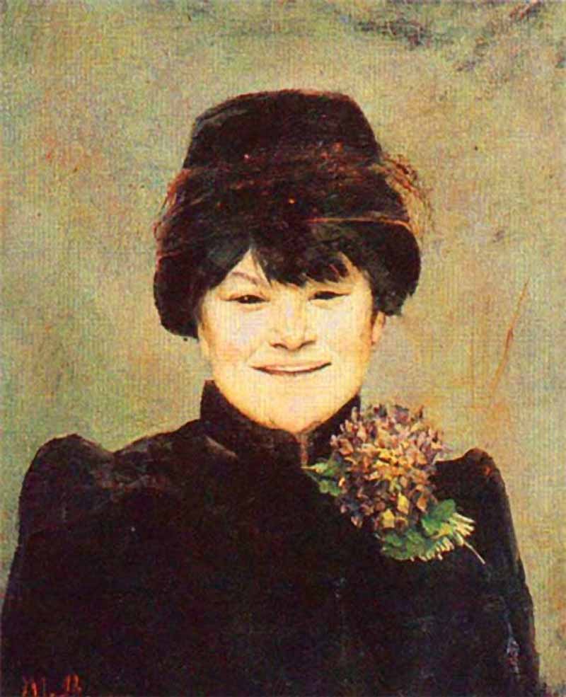 Three Smiles. Woman, vintage artwork by Marie Bashkirtseff, 12x8" (A4) Poster