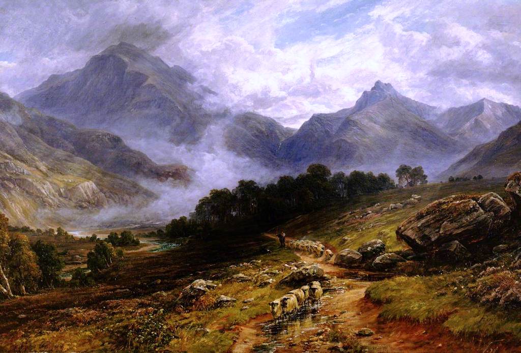 Morning in Glen Nevis, vintage artwork by Arthur Perigal the Younger, A3 (16x12") Poster Print