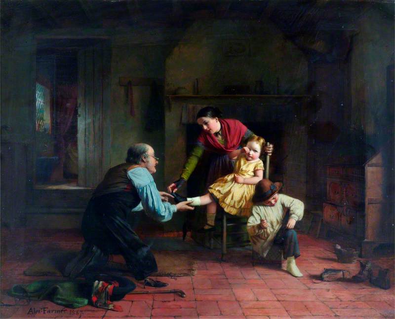 No One Knows Where the Shoe Pinches But Him Who Wears It, vintage artwork by Alexander Farmer, 12x8" (A4) Poster