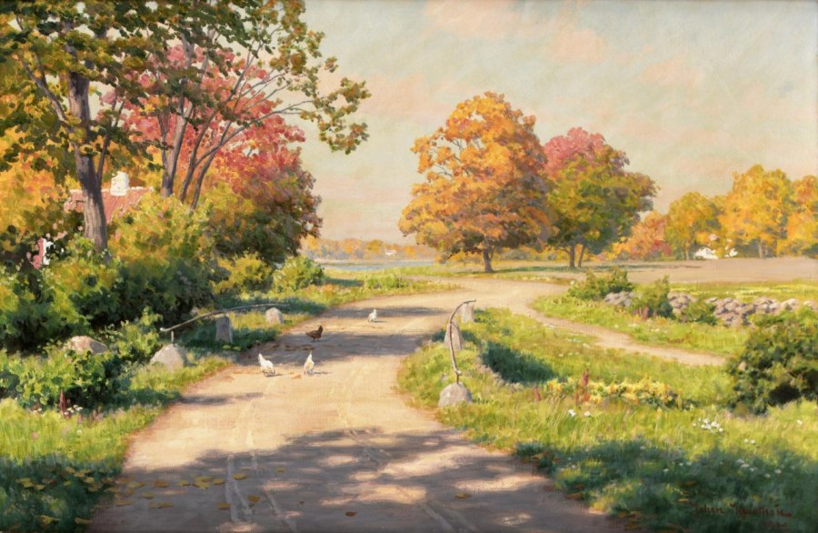 Chickens on a Bridge by Johan Krouthen,A3(16x12")Poster