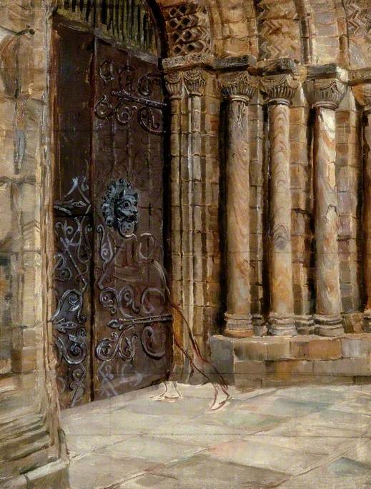 Sketch for 'Seeking Sanctuary', vintage artwork by Ralph Hedley, 12x8" (A4) Poster