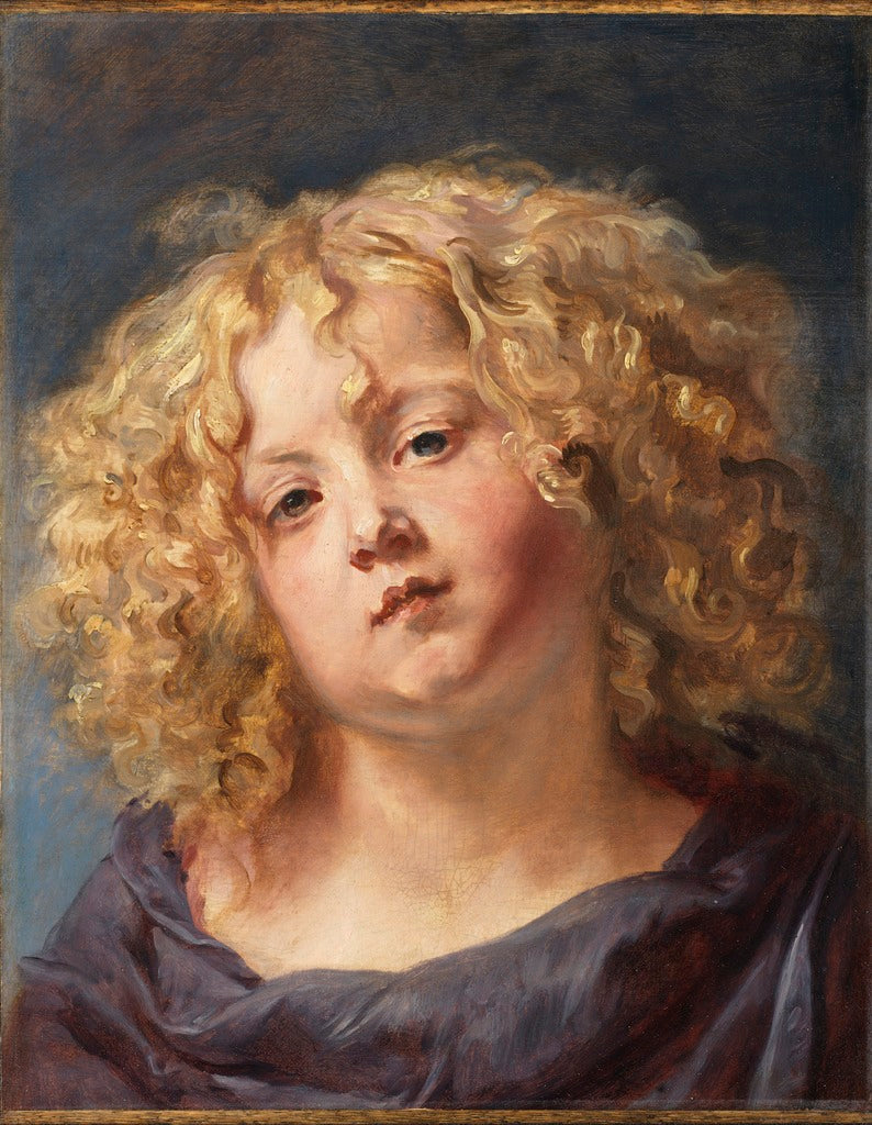 Study of a Boy's Head, vintage artwork by Thomas Willeboirts Bosschaert, 12x8" (A4) Poster