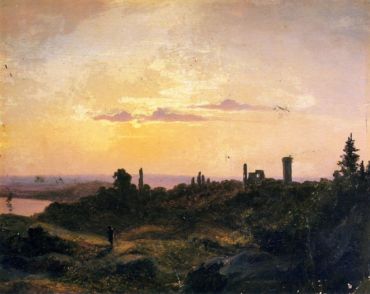 Sunset in Saxony, vintage artwork by Herman Lungkwitz, A3 (16x12") Poster Print