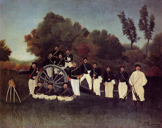 The Artillerymen, vintage artwork by Henri Rousseau, 12x8" (A4) Poster