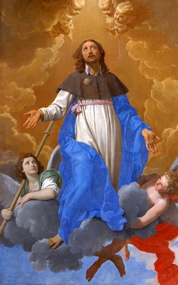 Saint James in Glory, vintage artwork by Simone Cantarini, 12x8" (A4) Poster
