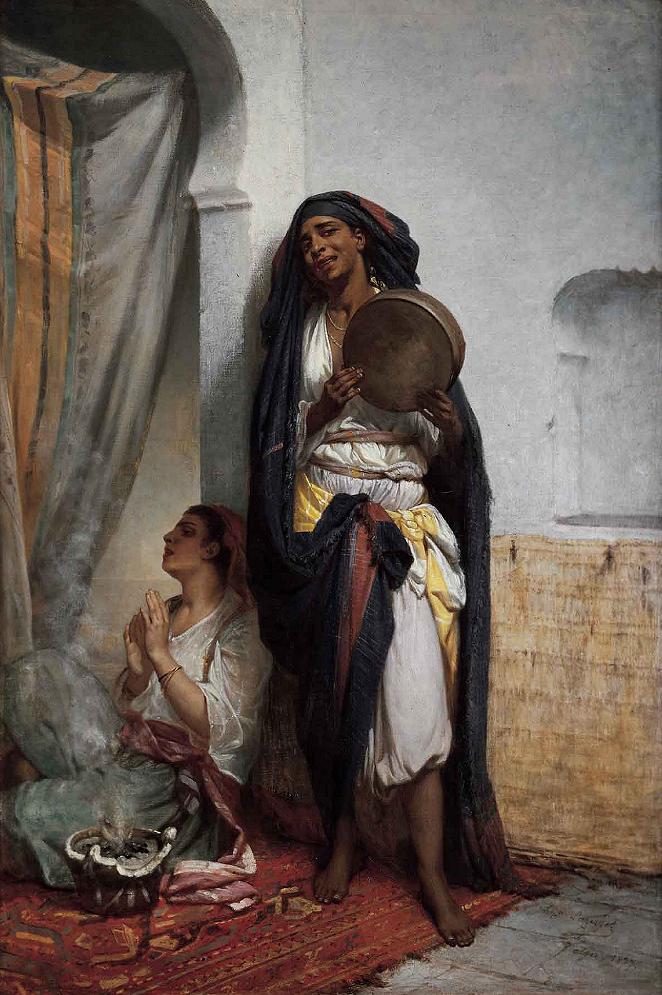 Deux musiciennes, vintage artwork by Hippolyte Lazerges, A3 (16x12") Poster Print
