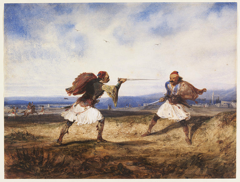 Albanian Duel, vintage artwork by Alexandre-Gabriel Decamps, A3 (16x12") Poster Print