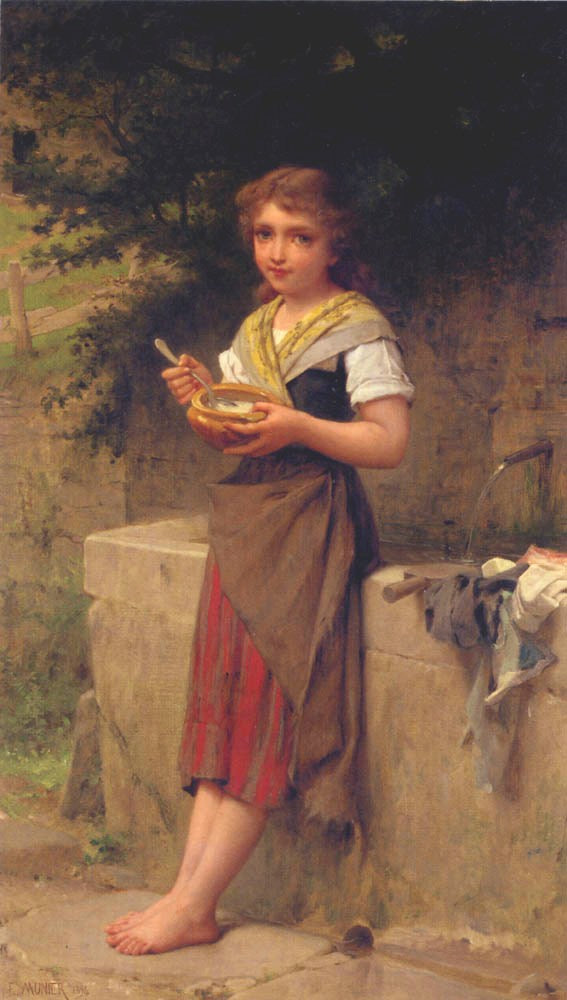 The Young Peasant, vintage artwork by Émile Munier, 12x8" (A4) Poster