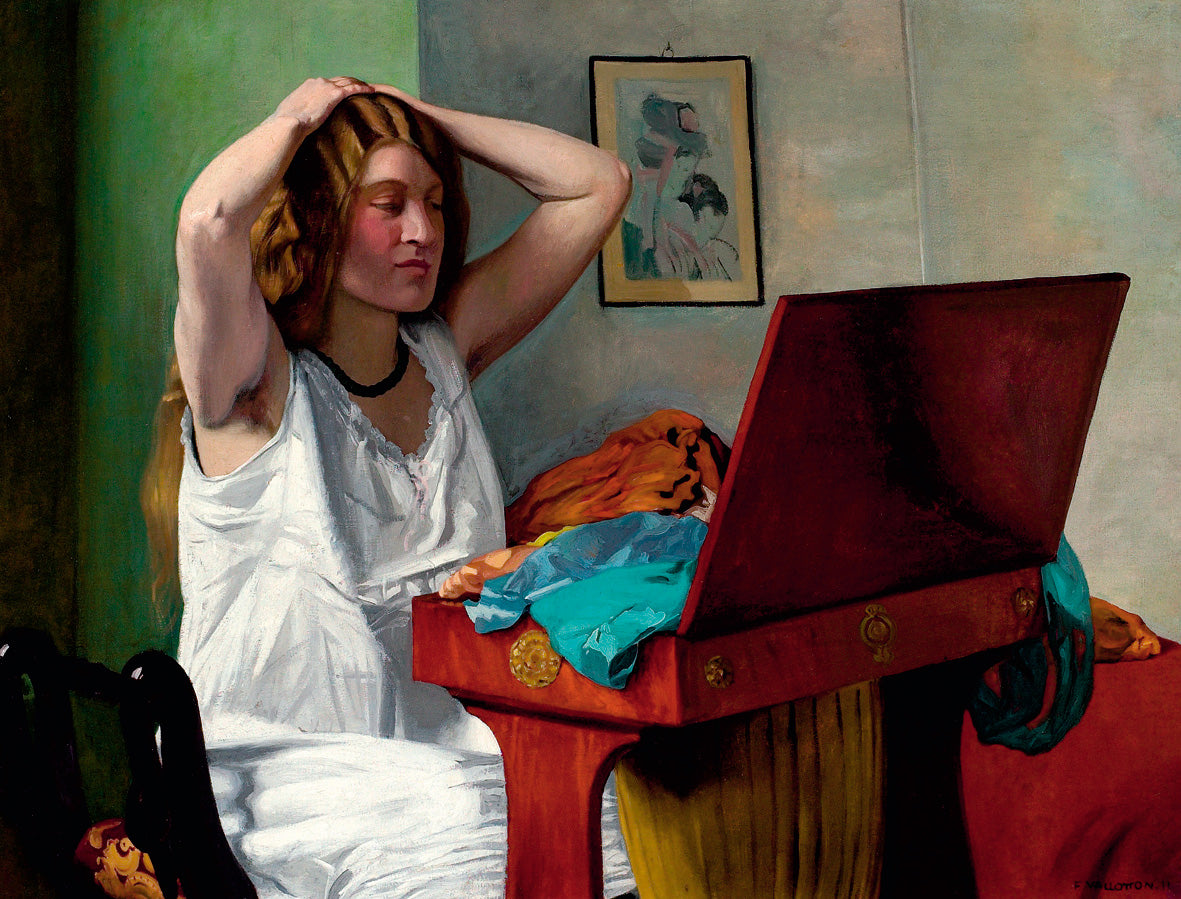 Coquetterie, vintage artwork by Felix Vallotton, 12x8" (A4) Poster