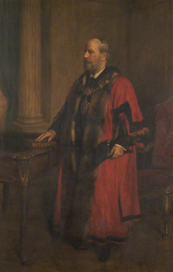 John Hall, Mayor of Bury, vintage artwork by Charles Haigh Wood, 12x8" (A4) Poster