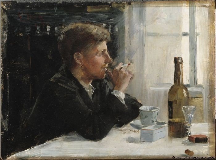 Man Seated at a Table by Elin Kleopatra Danielson-Gambogi,A3(16x12")Poster