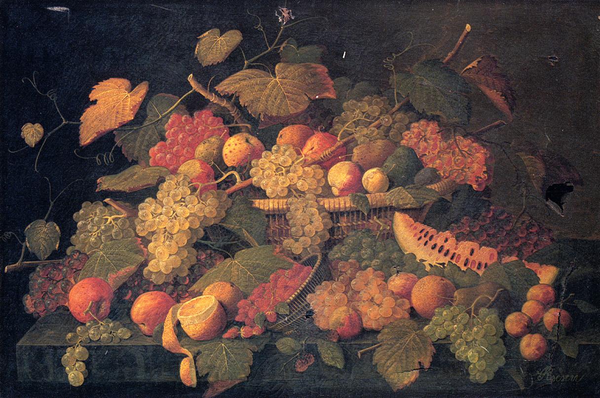 Still Life: An Abundance of Fruit, vintage artwork by Severin Roesen, A3 (16x12") Poster Print