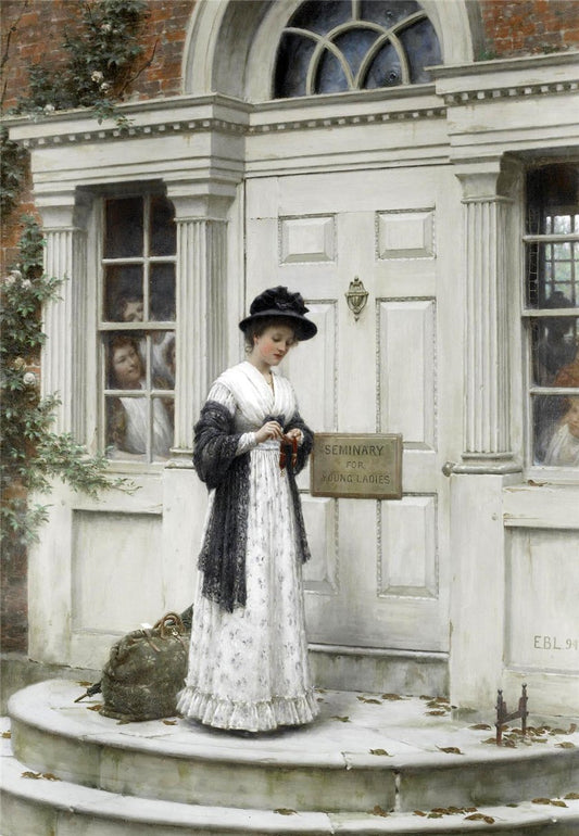 The New Governess, vintage artwork by Edmund Blair Leighton, 12x8" (A4) Poster