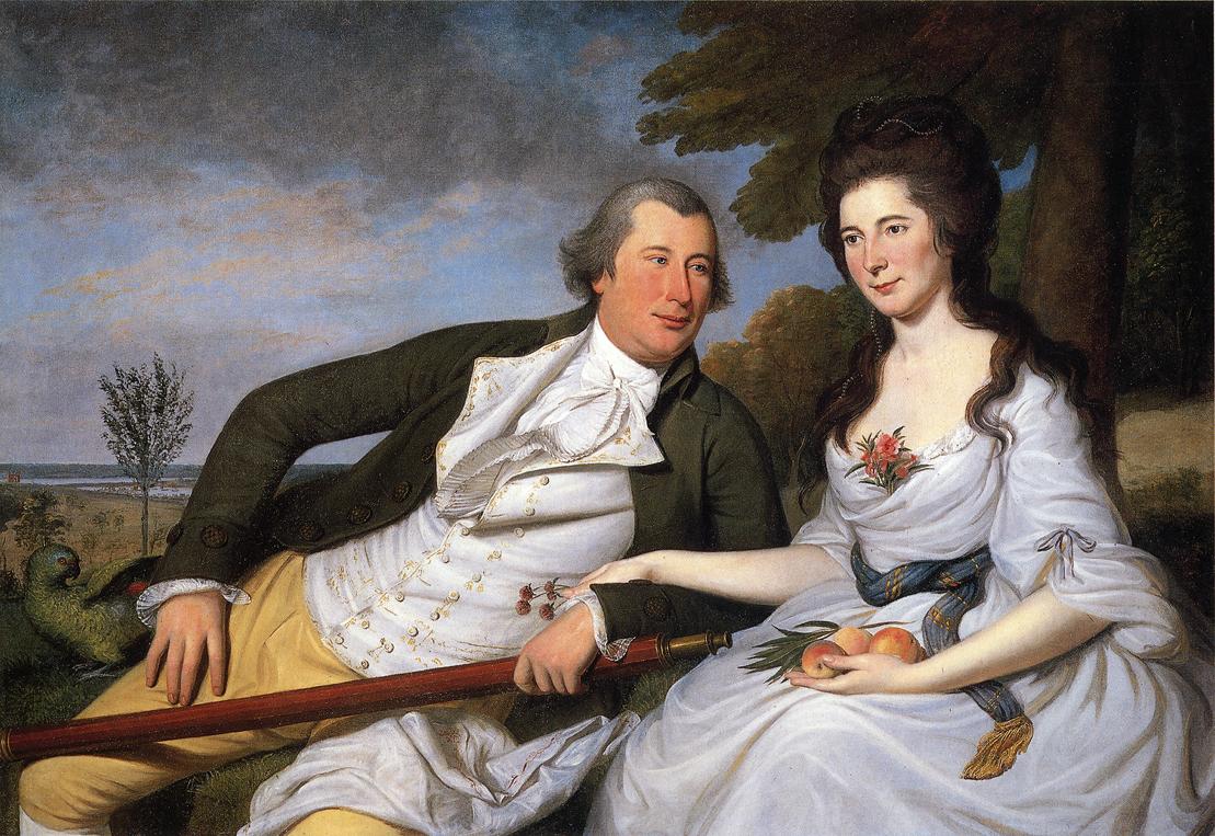 Benjamin and Eleanor Ridgley Laming, vintage artwork by Charles Willson Peale, 12x8" (A4) Poster
