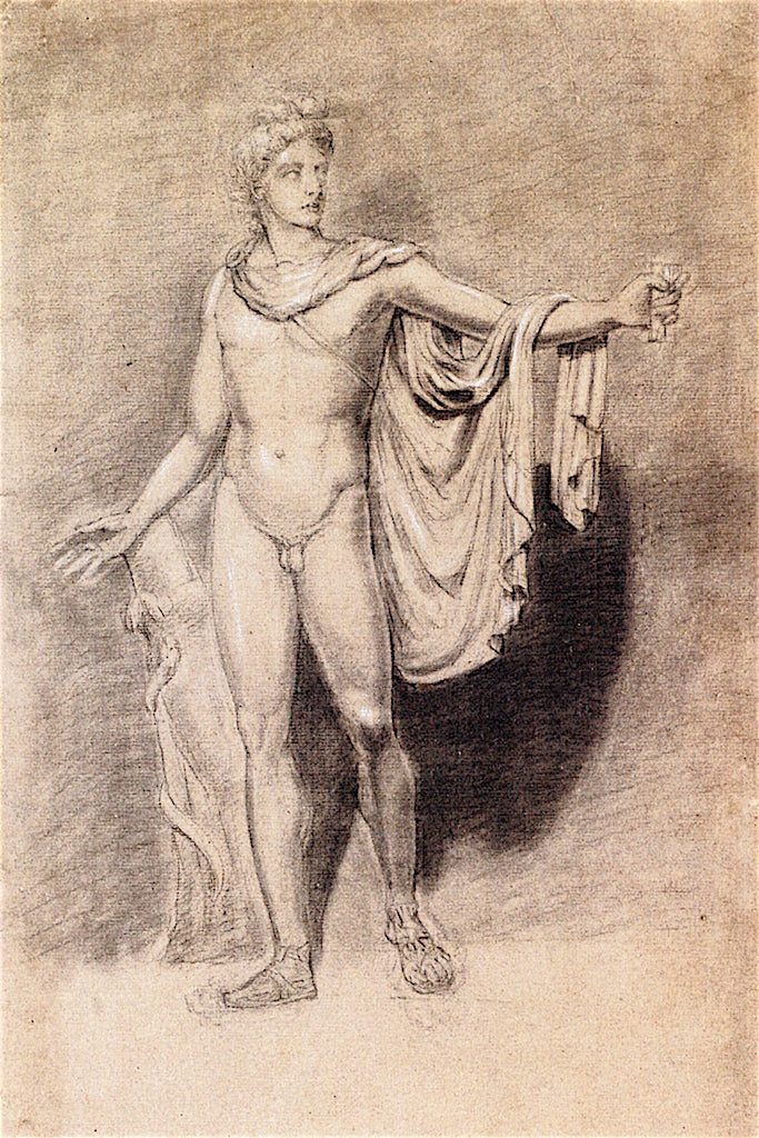 The 'Apollo Belvedere', vintage artwork by Joseph Mallord William Turner, 12x8" (A4) Poster