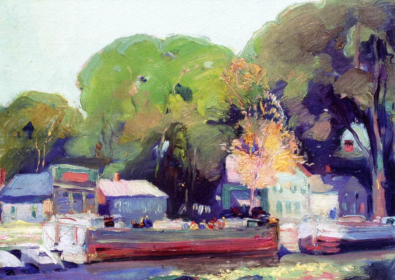 Canal Boats, vintage artwork by Alexander O. Levy, 12x8" (A4) Poster