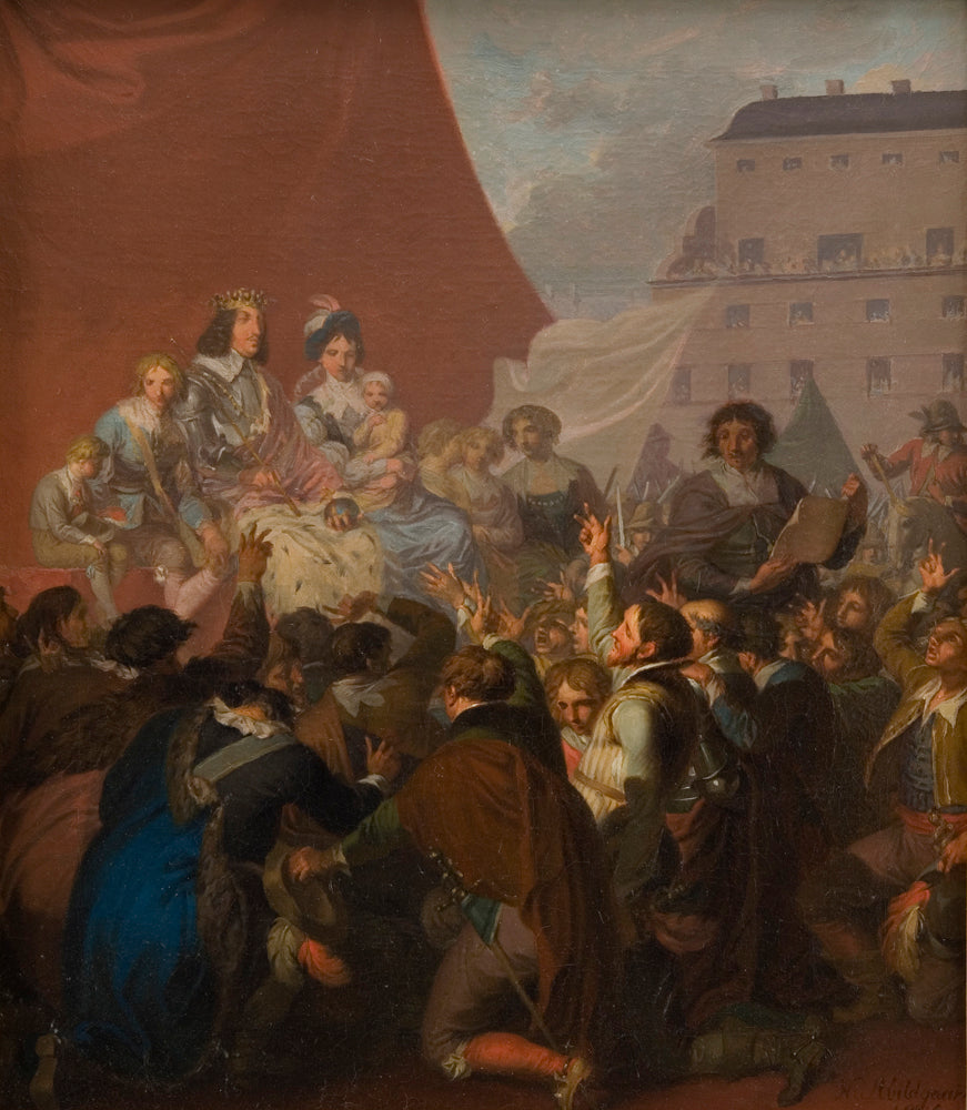 The Oath of Fealty in 1660, vintage artwork by Nicolai Abraham Abildgaard, 12x8" (A4) Poster