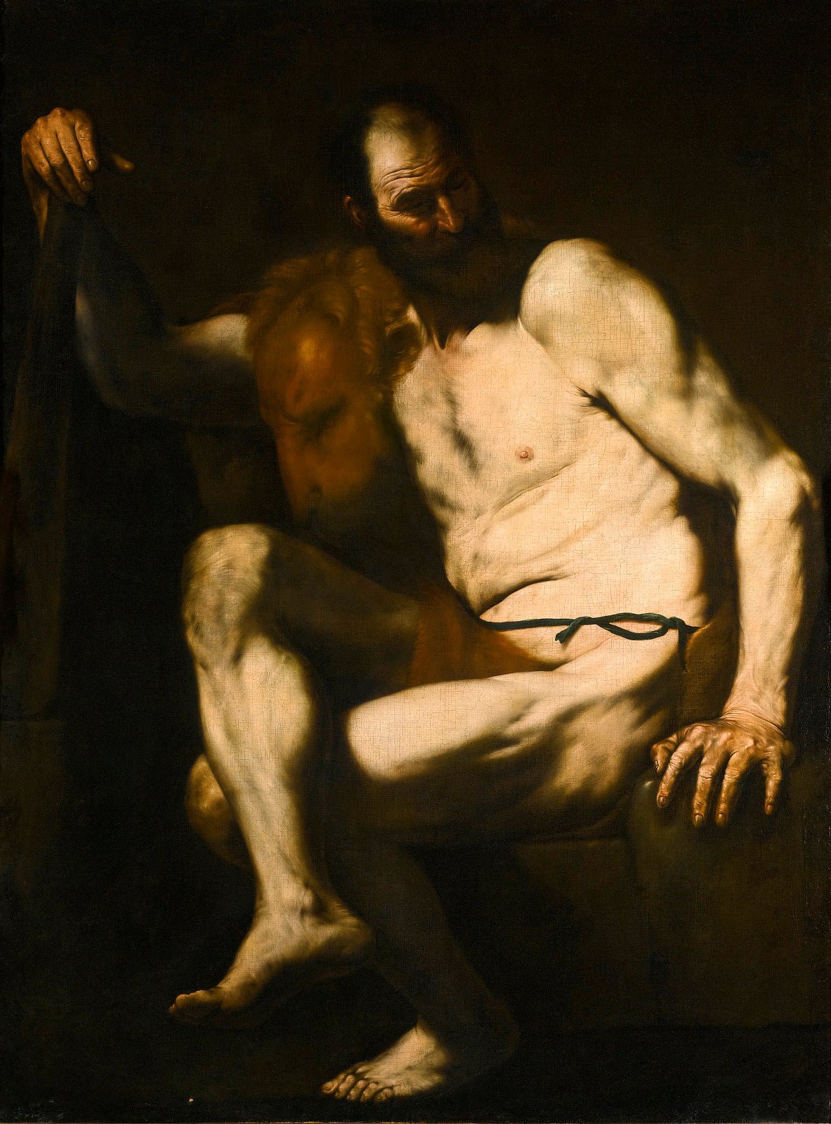 Hercules at Rest, vintage artwork by Jusepe de Ribera, 12x8" (A4) Poster