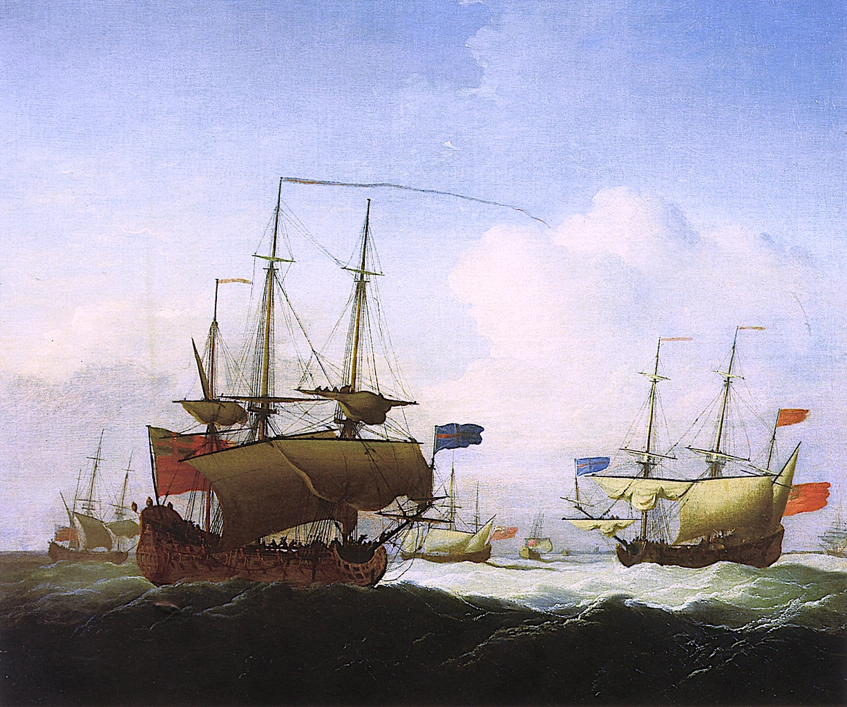 The Privateer Squadron, known as the Royal Family, Raised by a Syndicate of London Merchants..., vintage artwork by Peter Monamy, 12x8" (A4) Poster