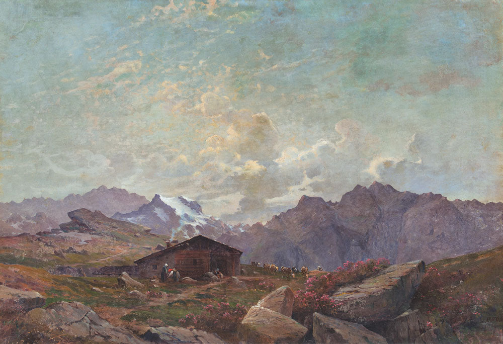 Mountain Pasture by Leonardo Roda,A3(16x12")Poster