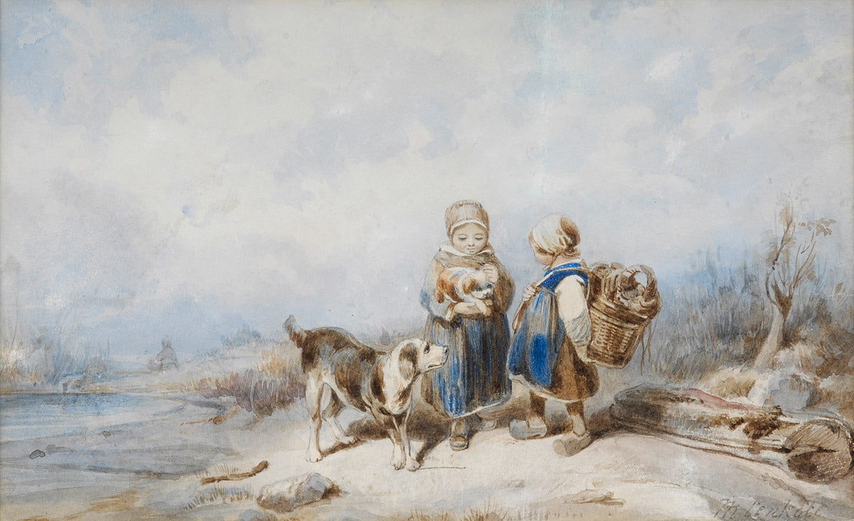 The Puppy, vintage artwork by Johan Mari Henri ten Kate, 12x8" (A4) Poster