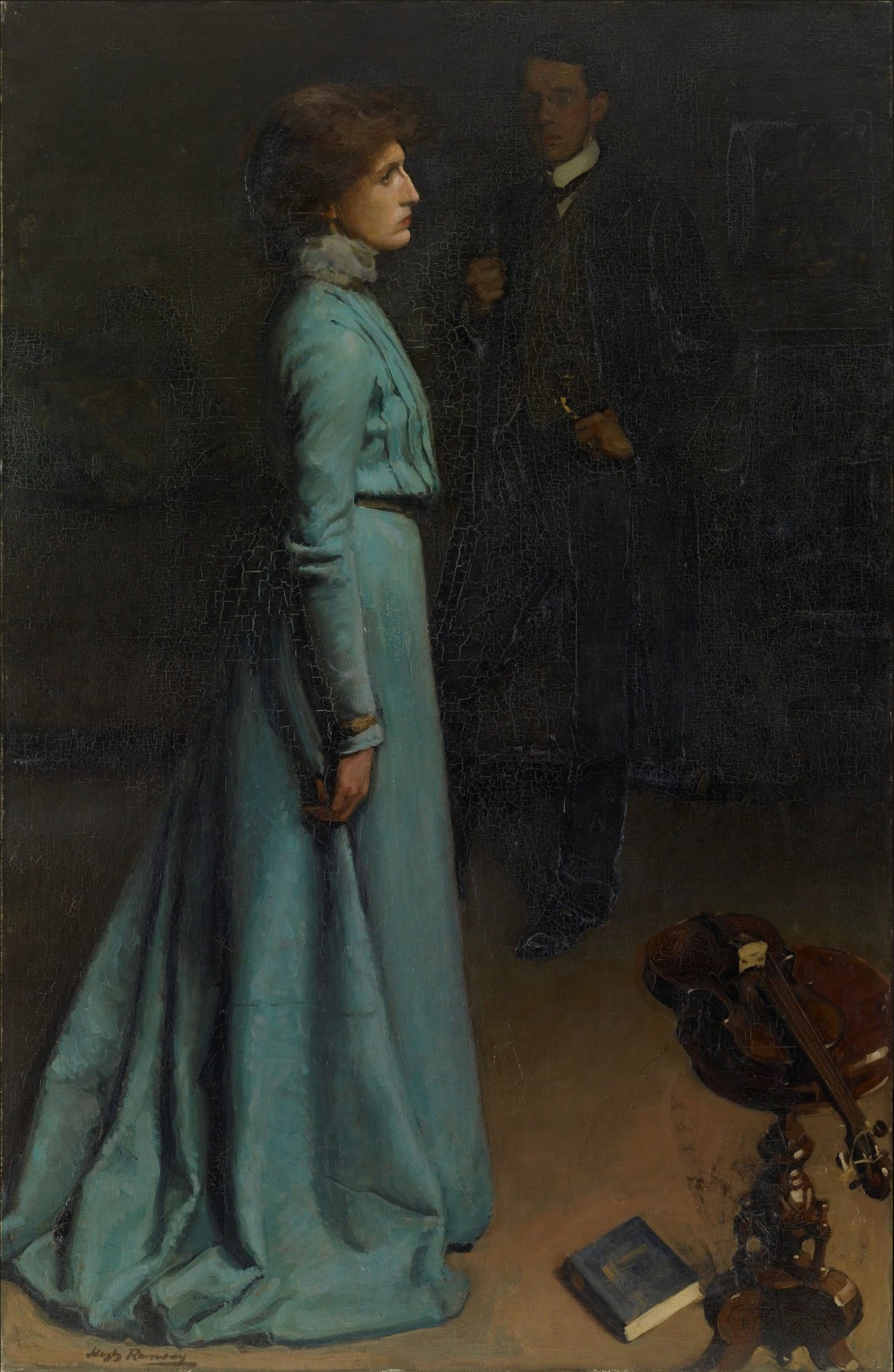 The lady in blue by Hugh Ramsay,16x12(A3) Poster