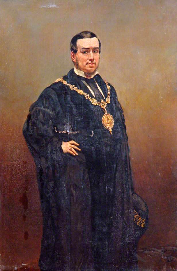John Hart in Mayoral Robes, vintage artwork by Frank Buchser, 12x8" (A4) Poster