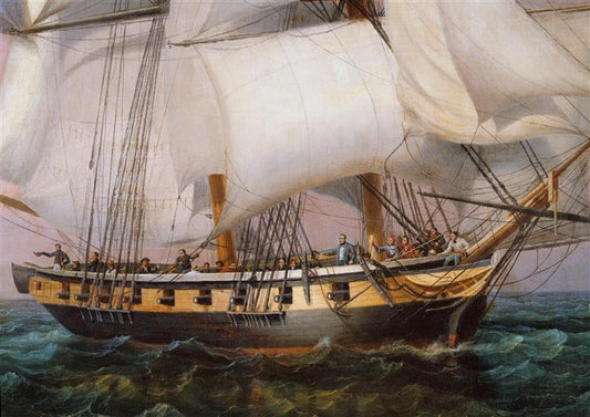 Retour de l'île d'Elbe (28 février 1815)- detail, vintage artwork by Louis Garneray, 12x8" (A4) Poster