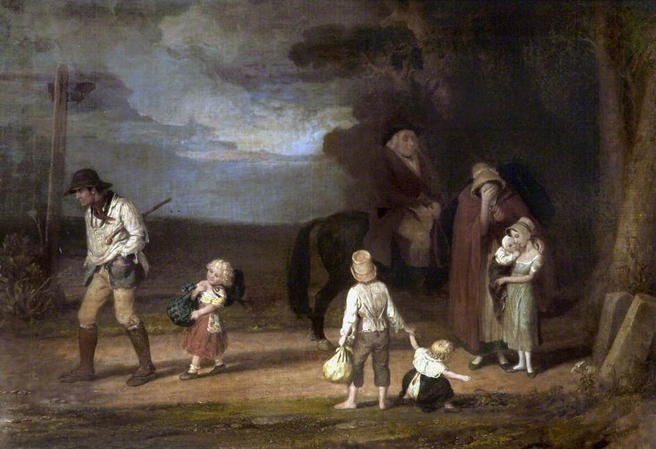 The Progress of Intemperance: The Ruined Family, vintage artwork by Edward Villiers Rippingille, A3 (16x12") Poster Print