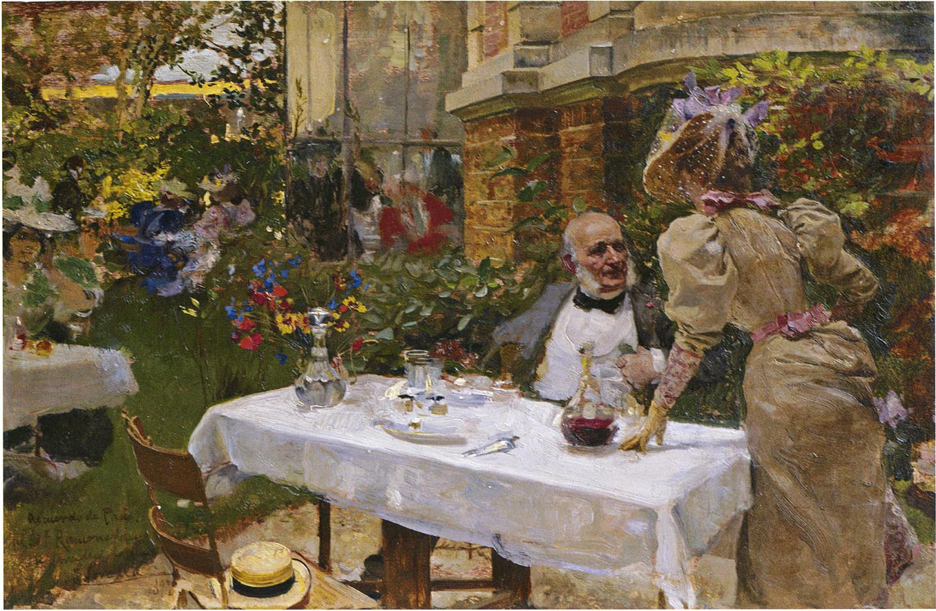 Cafe de Paris, vintage artwork by Joaquin Sorolla y Bastida, 12x8" (A4) Poster