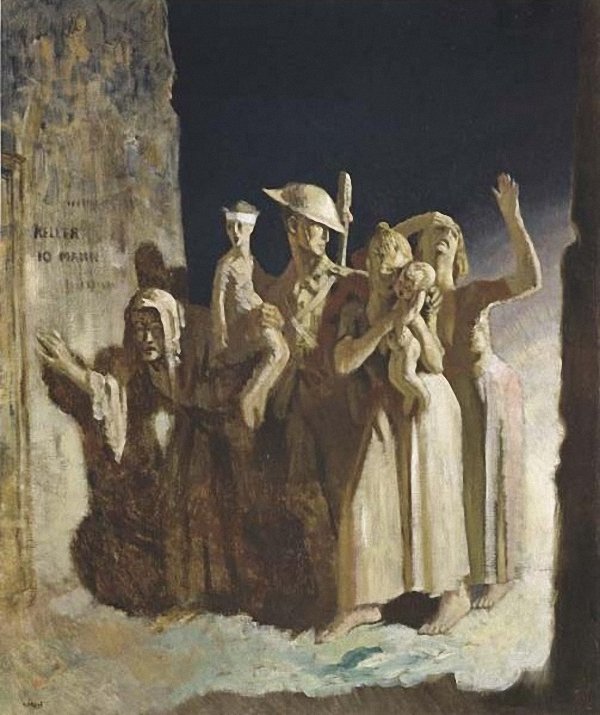 Bombing Night, vintage artwork by Sir William Orpen, R.A., R.H.A., 12x8" (A4) Poster
