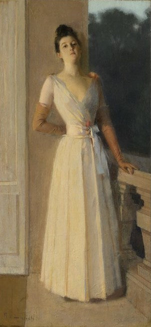Portrait by Gaslight, vintage artwork by Albert Lynch, 12x8" (A4) Poster