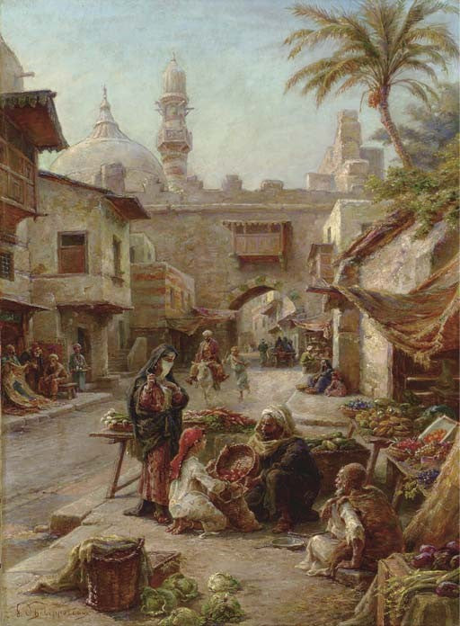 In the souk, vintage artwork by Paul Dominique Philippoteaux, 12x8" (A4) Poster
