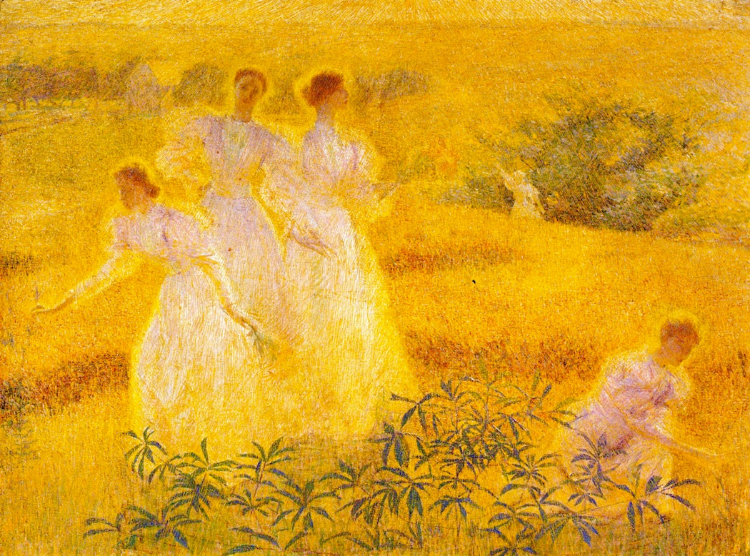 Girls in Sunlight, vintage artwork by Philip Leslie Hale, 12x8" (A4) Poster