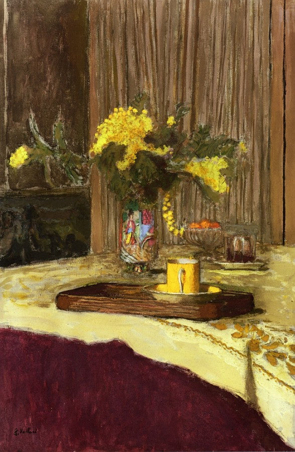 Bouquet of Mimosa on a Table by edouard Vuillard,A3(16x12")Poster