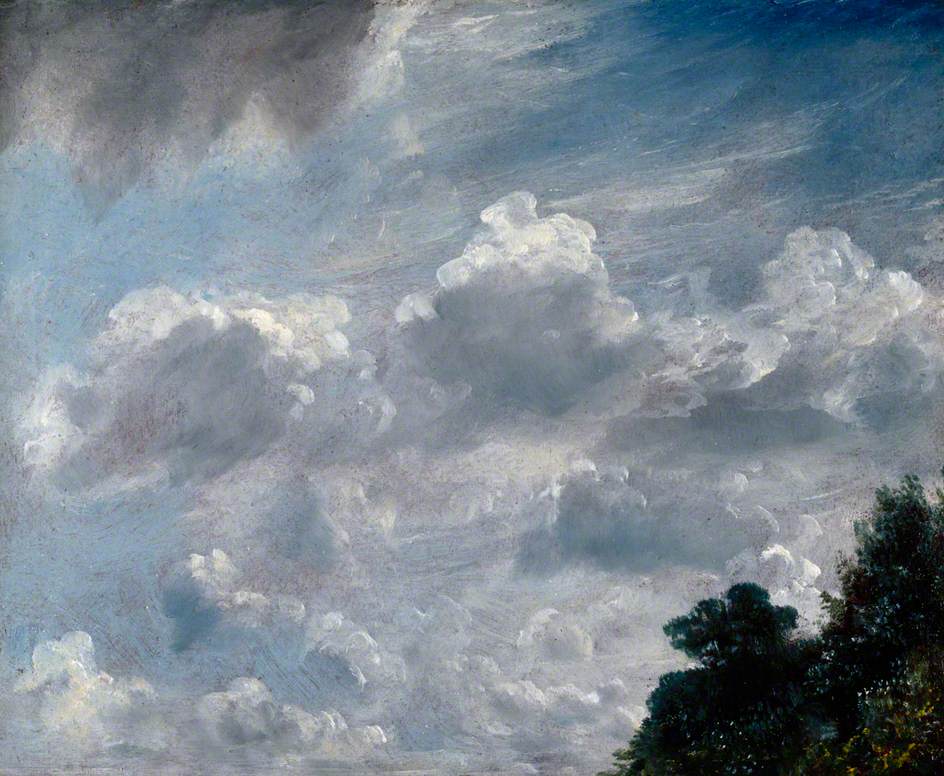 Cloud Study, Hampstead; Tree at Right, vintage artwork by John Constable, 12x8" (A4) Poster