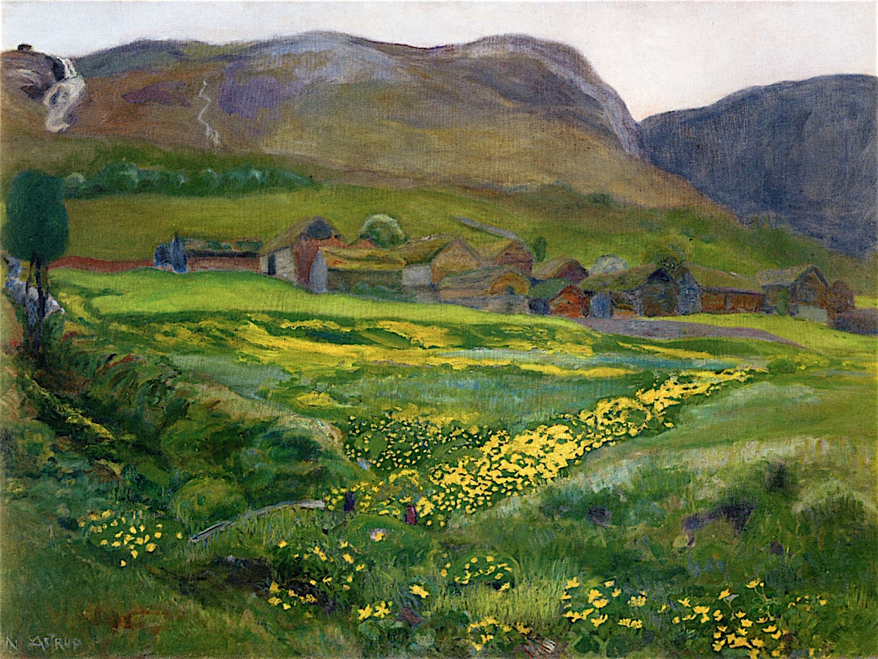 A June Night and Marsh Marigolds by Nicolai Astrup,16x12(A3) Poster