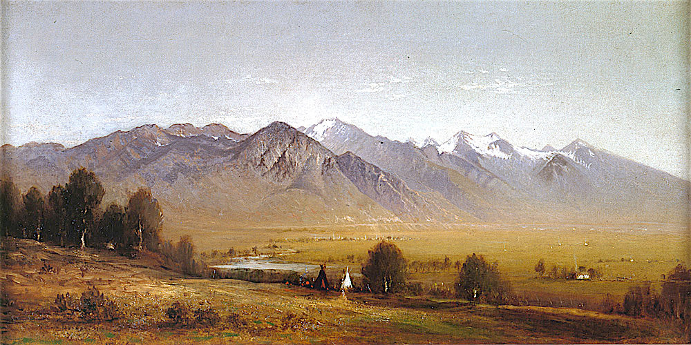 Scene in the Wahsatch Mountains, vintage artwork by Gilbert Munger, 12x8" (A4) Poster
